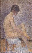 Georges Seurat Seated Female Nude oil painting artist